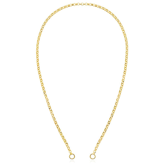 14K Real Gold 4mm Rolo Necklace Split Chain 20"