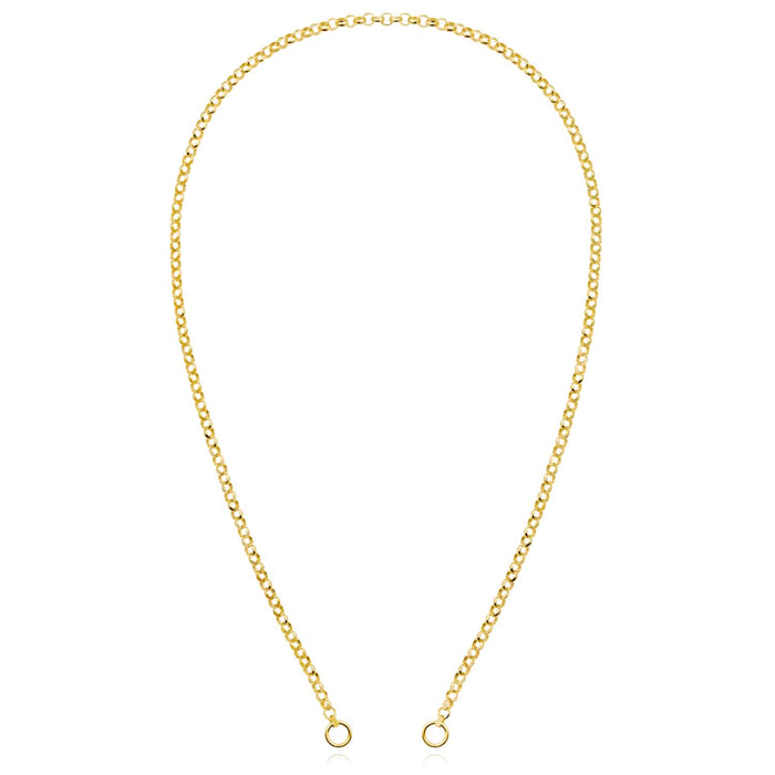 14K Yellow Gold 4mm Split Rolo Chain Necklace (Hollow) 20" - WJD Exclusives
