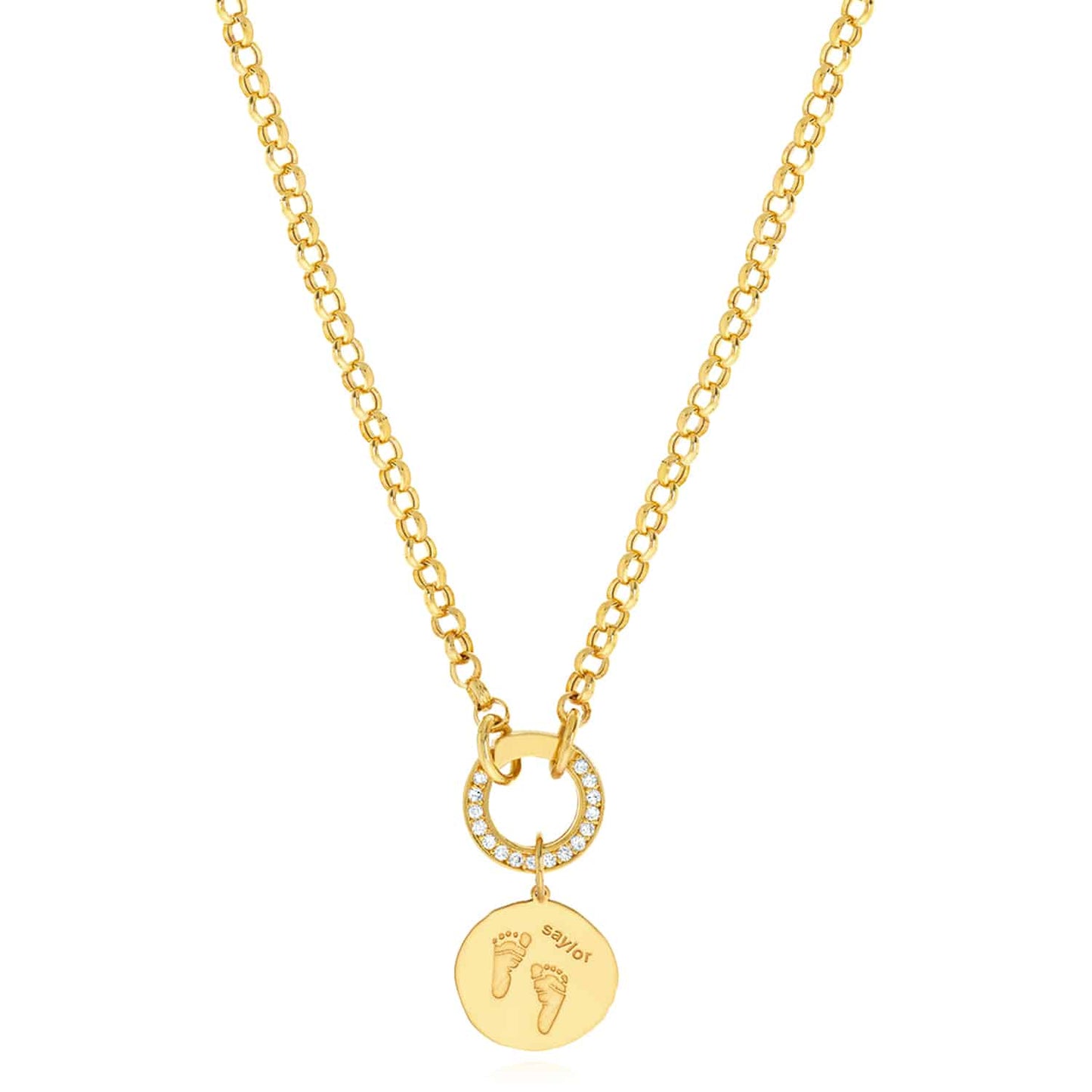 14K Real Gold 4mm Rolo Necklace Split Chain 20"