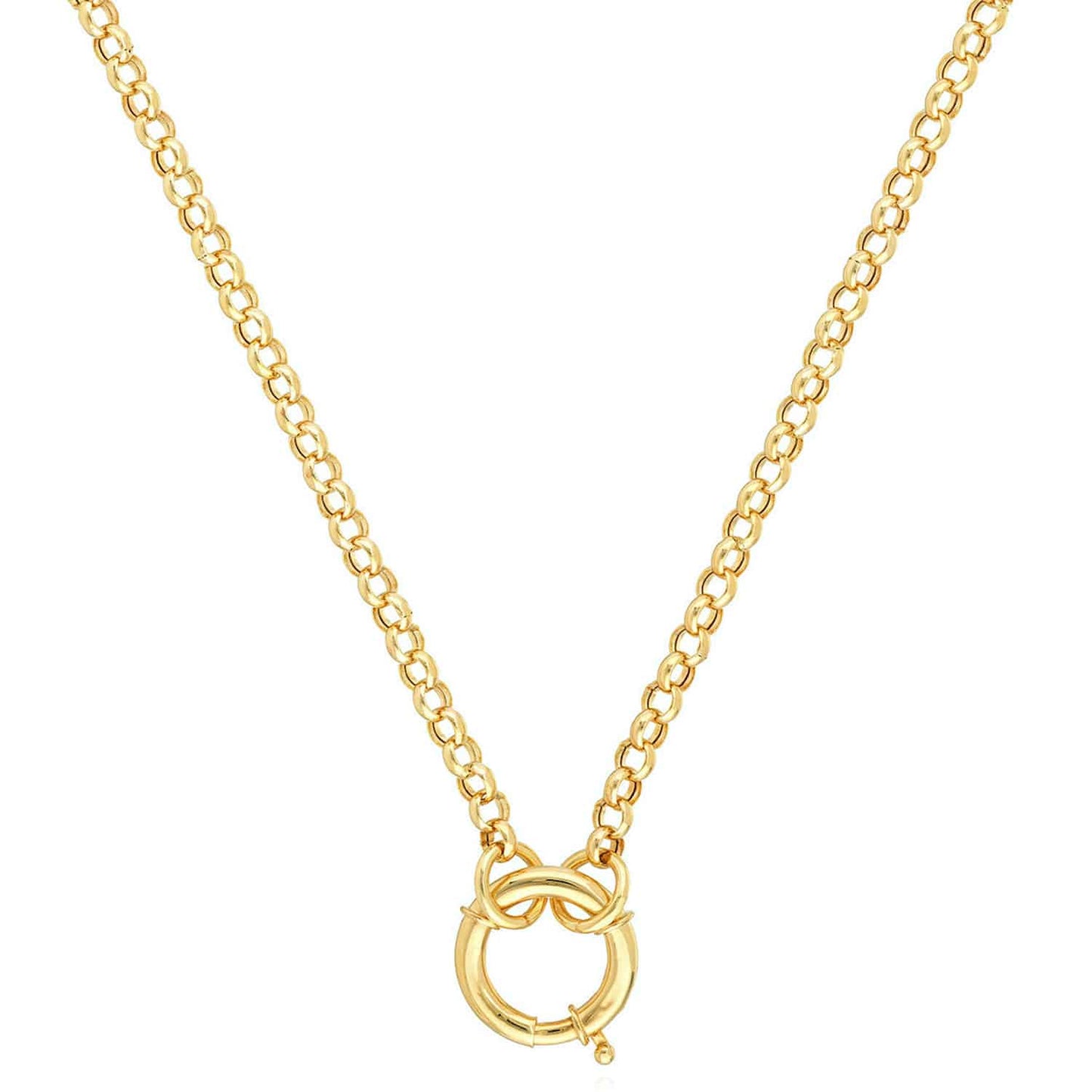 14K Real Gold 4mm Rolo Necklace Split Chain 20"