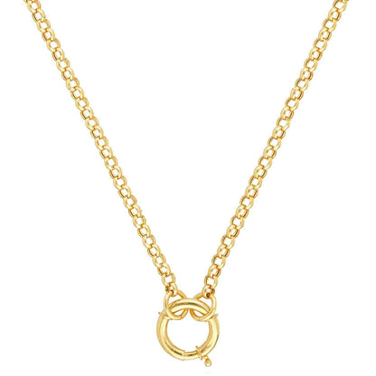 14K Real Gold 4mm Rolo Necklace Split Chain 20"