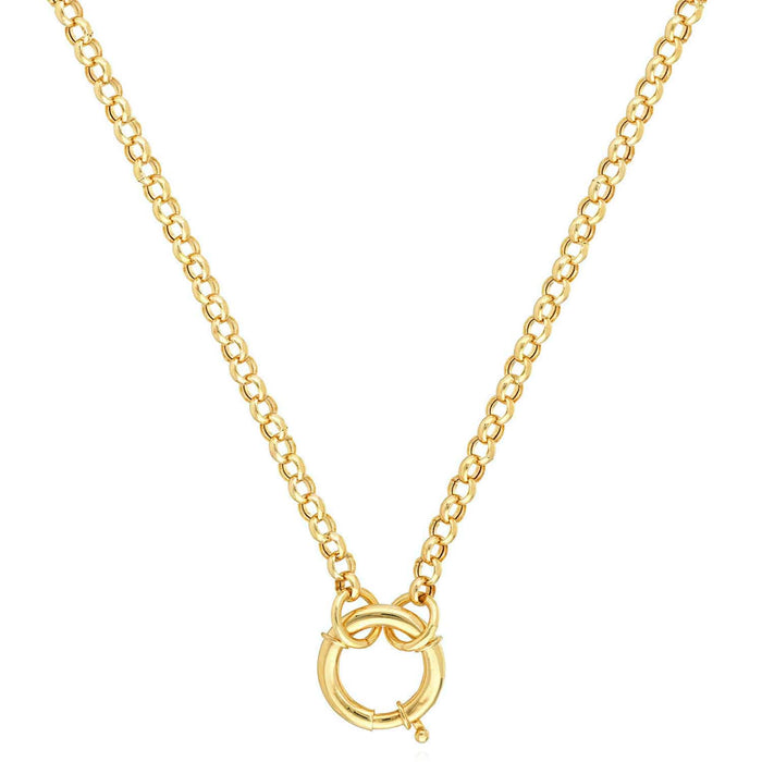 14K Yellow Gold 4mm Split Rolo Chain Necklace (Hollow) 20" - WJD Exclusives