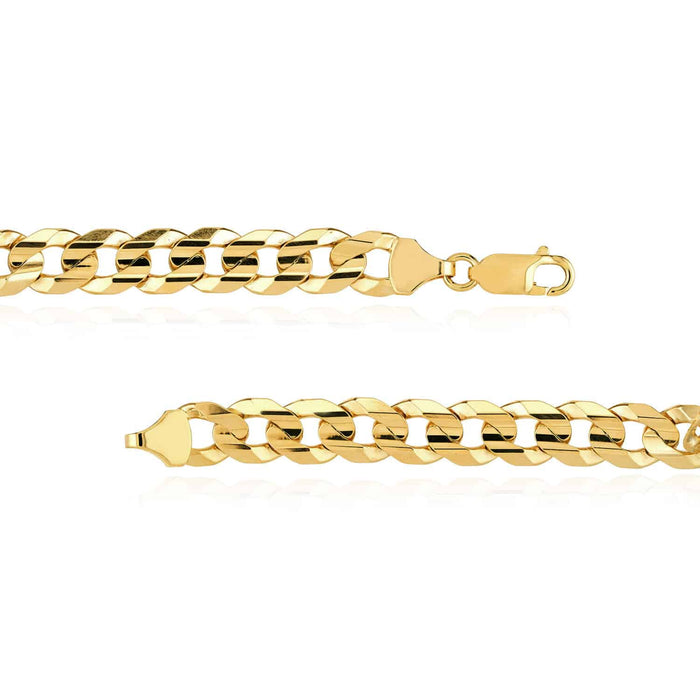 Engravable 10K Yellow Gold 8.5mm Cuban ID Bracelet (Solid Links) 8.5" - WJD Exclusives