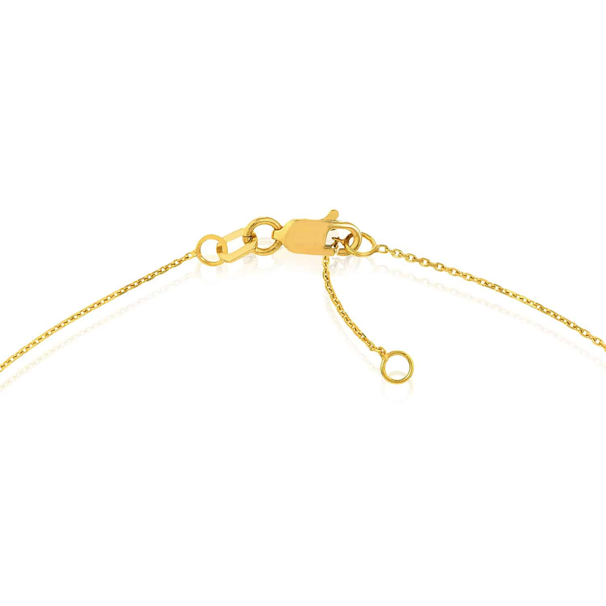 14K Yellow Gold Cable Sideways Cross Bracelet (Solid Links) 7" - 7.5" Adjustable - WJD Exclusives