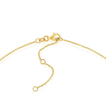 14K Real Gold White Black Turquoise Sideways Cross Pendant Necklace 16-18" Adj
