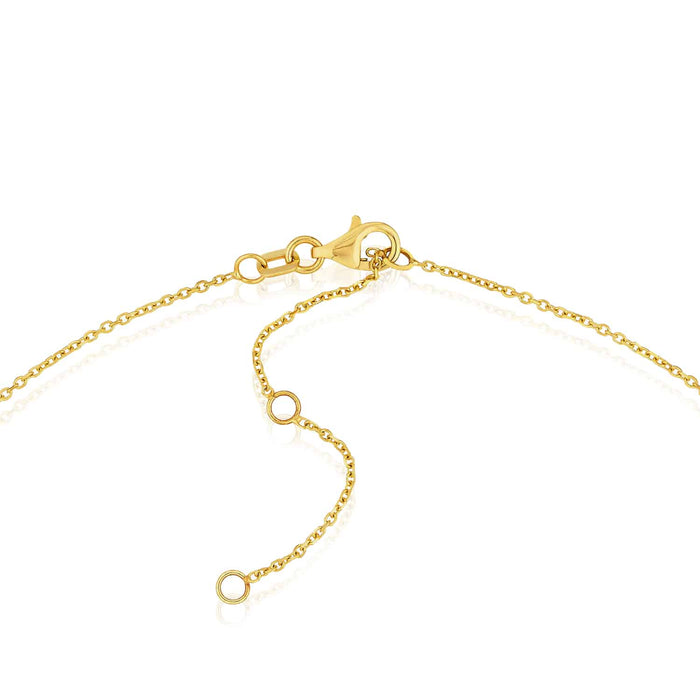 14K Yellow Gold Black White Turquoise Sideways Cross Necklace (Solid Links) 16" - 18" Adjustable - WJD Exclusives