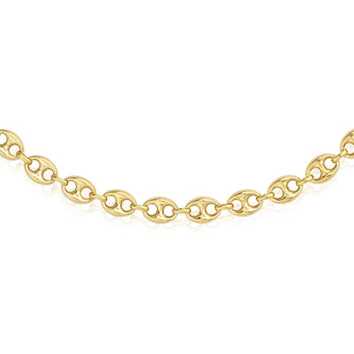 14K Yellow Gold 10mm Puffed Mariner Bracelet (Hollow) 7.5" - WJD Exclusives