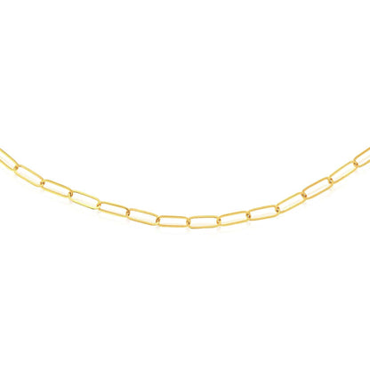 14K Real Gold 3mm Paperclip Chain Necklace 16" 18" 20" 24"