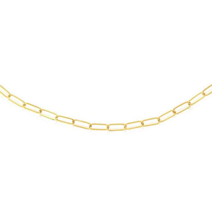 14K Yellow Gold 3mm Paperclip Chain (Hollow) 16" 18" 20" 24" - WJD Exclusives