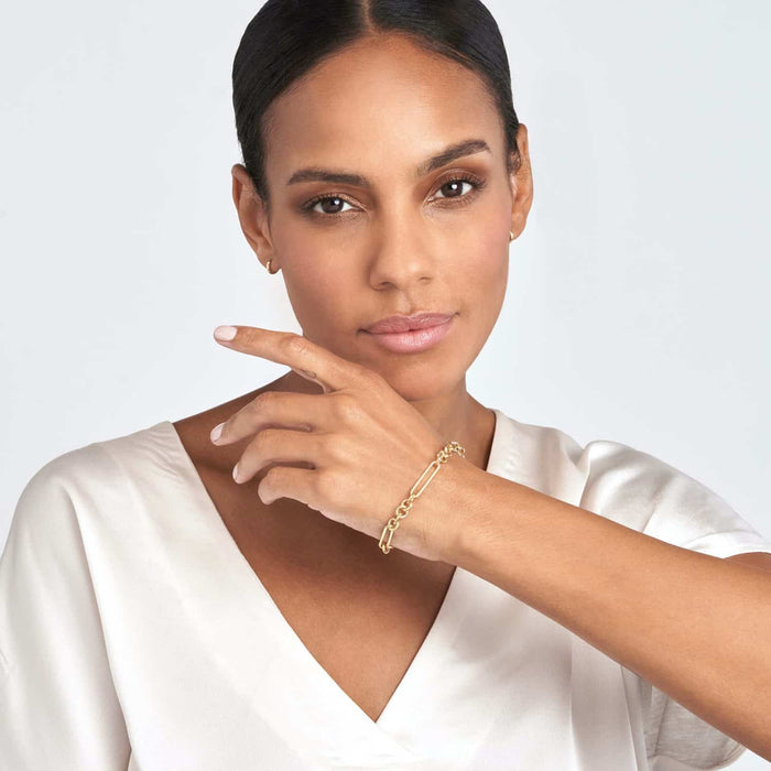 14K Yellow Gold 6mm Round Paperclip Bracelet (Hollow) 7.5" - WJD Exclusives