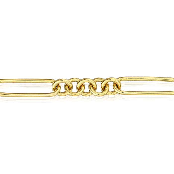 14K Yellow Gold 6mm Round Paperclip Bracelet (Hollow) 7.5" - WJD Exclusives
