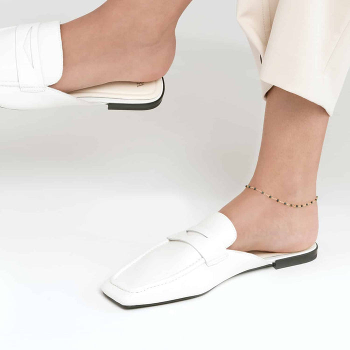 14K Yellow Gold Black Beaded Anklet (Solid Links) 9" - 10" Adjustable - WJD Exclusives