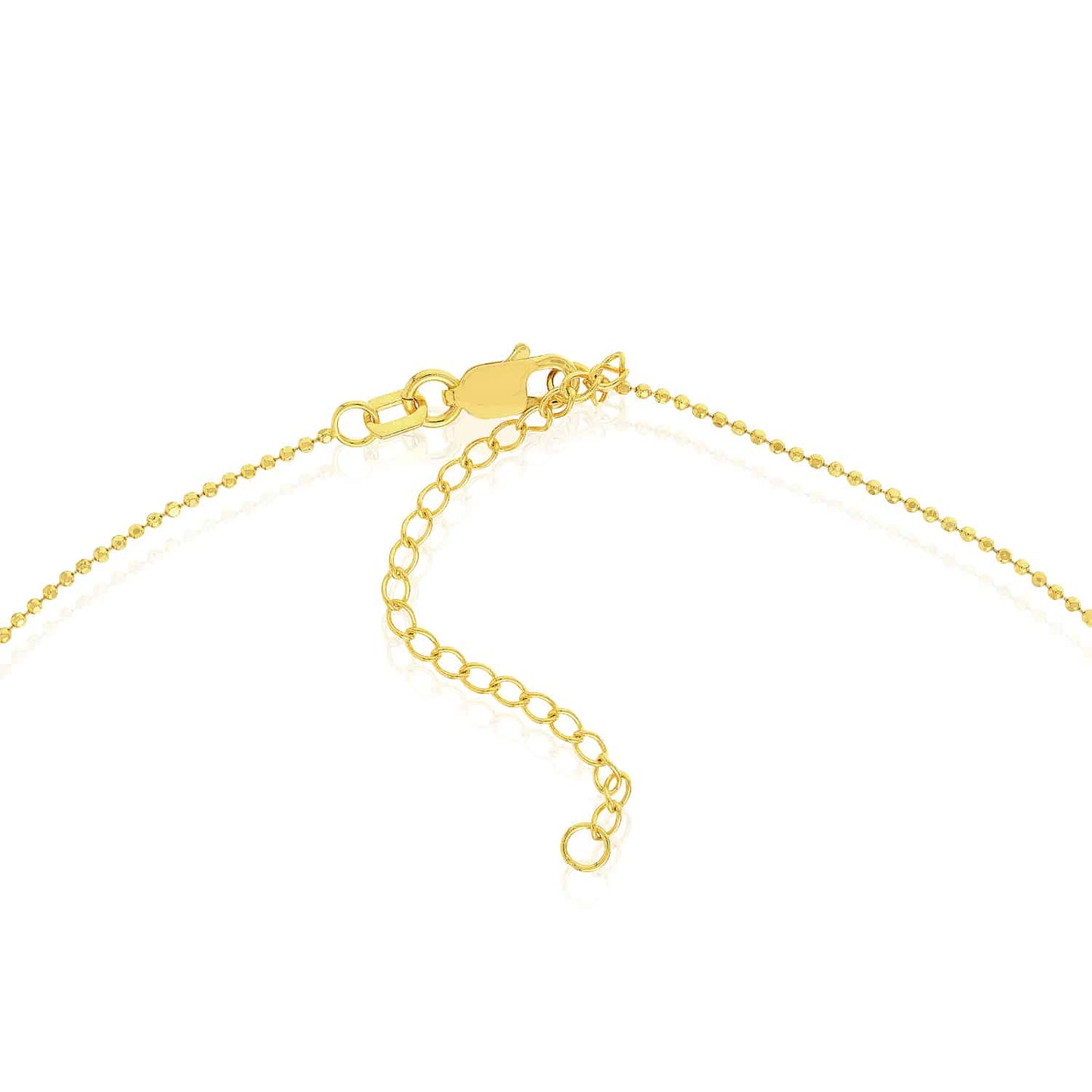 14K Real Gold Feather Pendant Bead Chain Necklace 16"-18" Adjustable