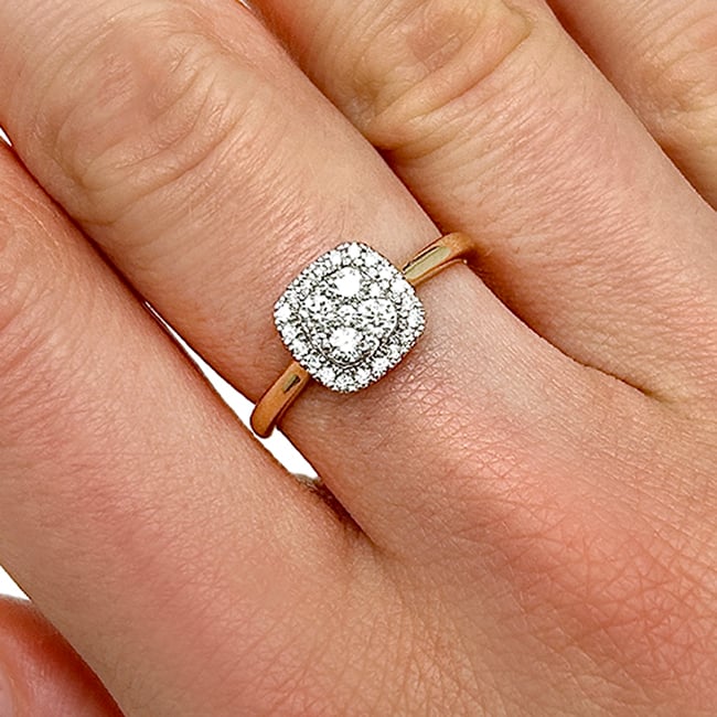 0.35CTW Real Diamond 14K Real Gold White Engagement Ring