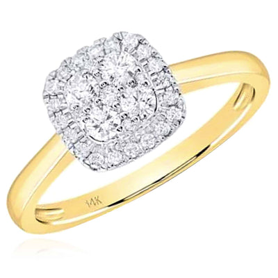 0.35CTW Natural Diamond 14K Yellow Gold Engagement Ring - WJD Exclusives