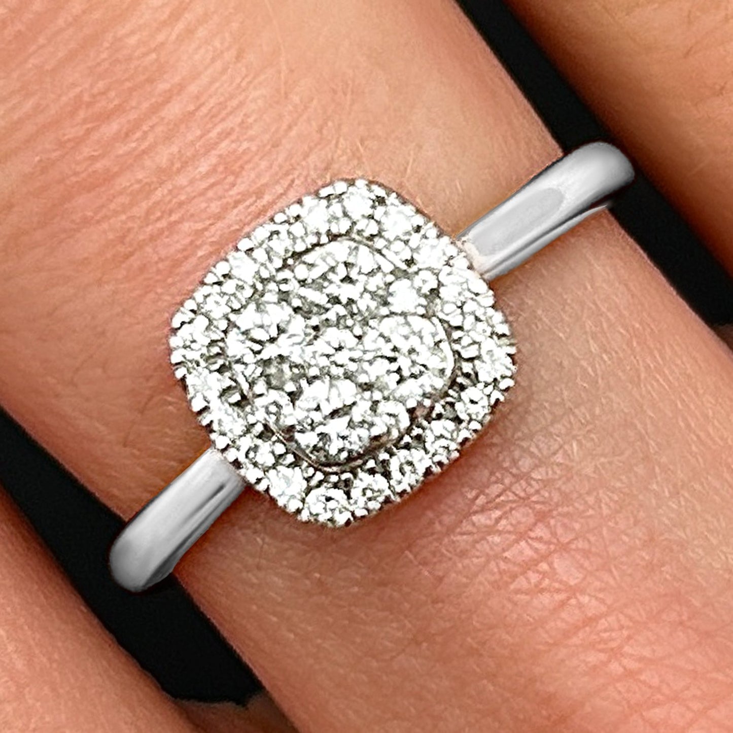 0.35CTW Real Diamond 14K Real Gold White Engagement Ring