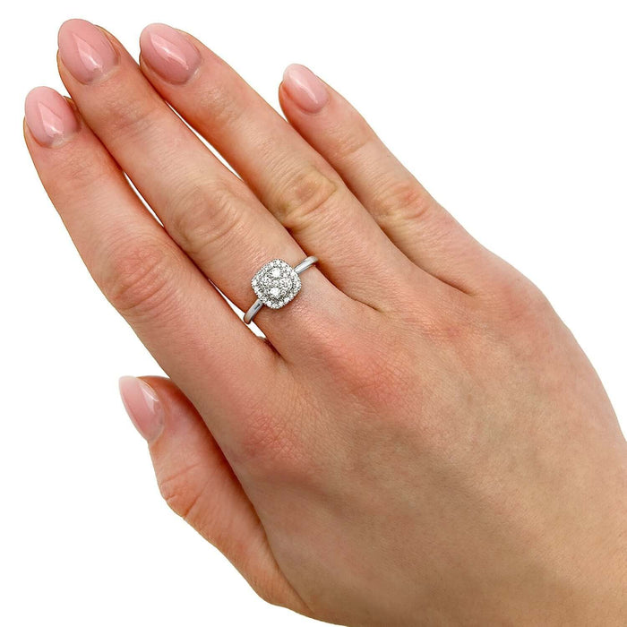 0.35CTW Natural Diamond 14K White Gold Engagement Ring - WJD Exclusives