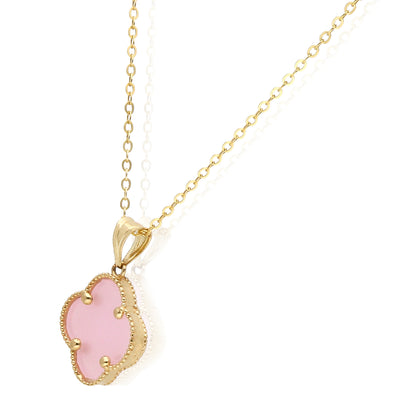 14K Yellow Gold Clover Gemstone Adjustable Necklace 16–18"