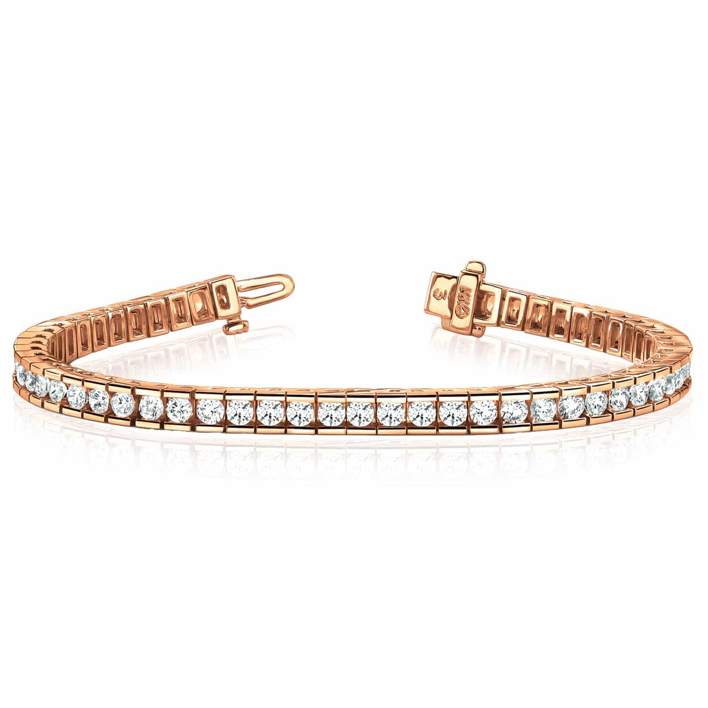 10.50CTW Lab-Grown Diamond 14K Real Gold Yellow White Rose Tennis Bracelet 7.5"