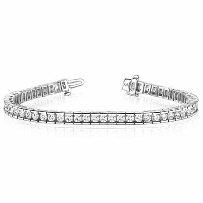 10.50CTW Lab-Grown Diamond 14K Real Gold Yellow White Rose Tennis Bracelet 7.5"