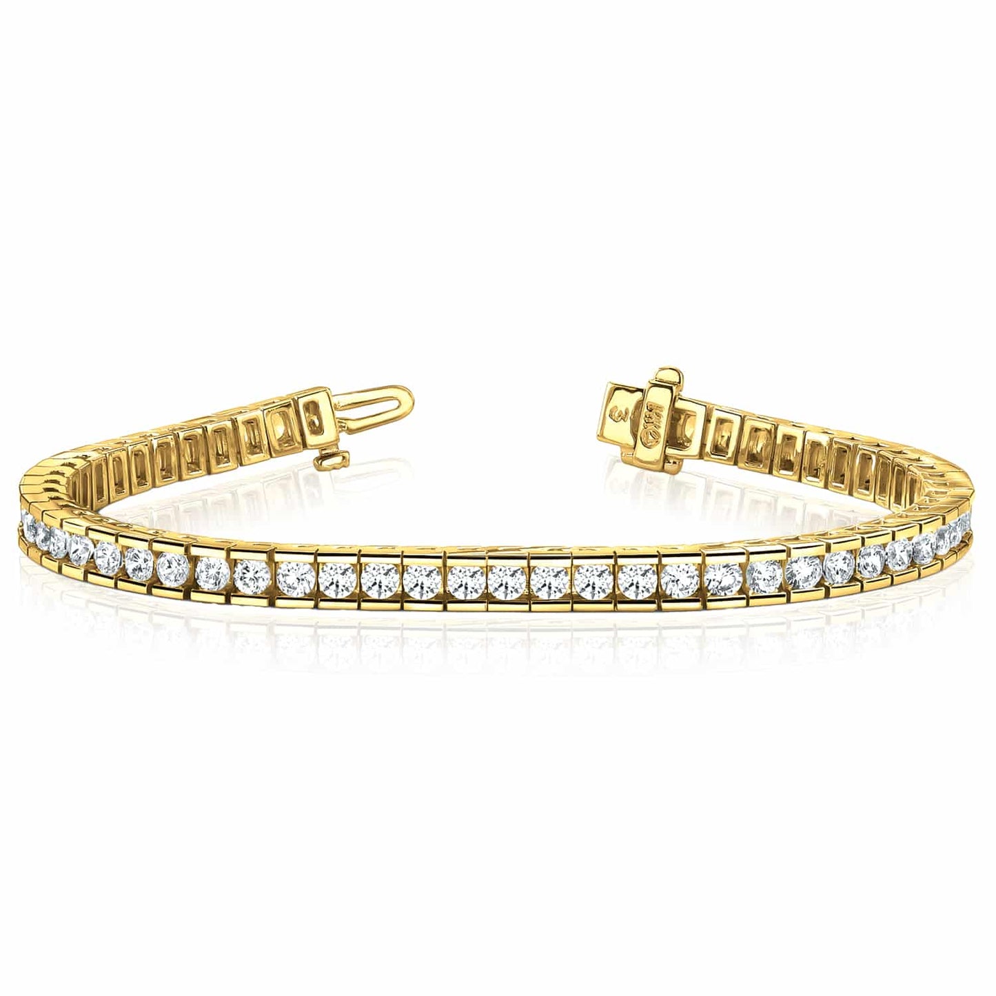 10.50CTW Lab-Grown Diamond 14K Real Gold Yellow White Rose Tennis Bracelet 7.5"