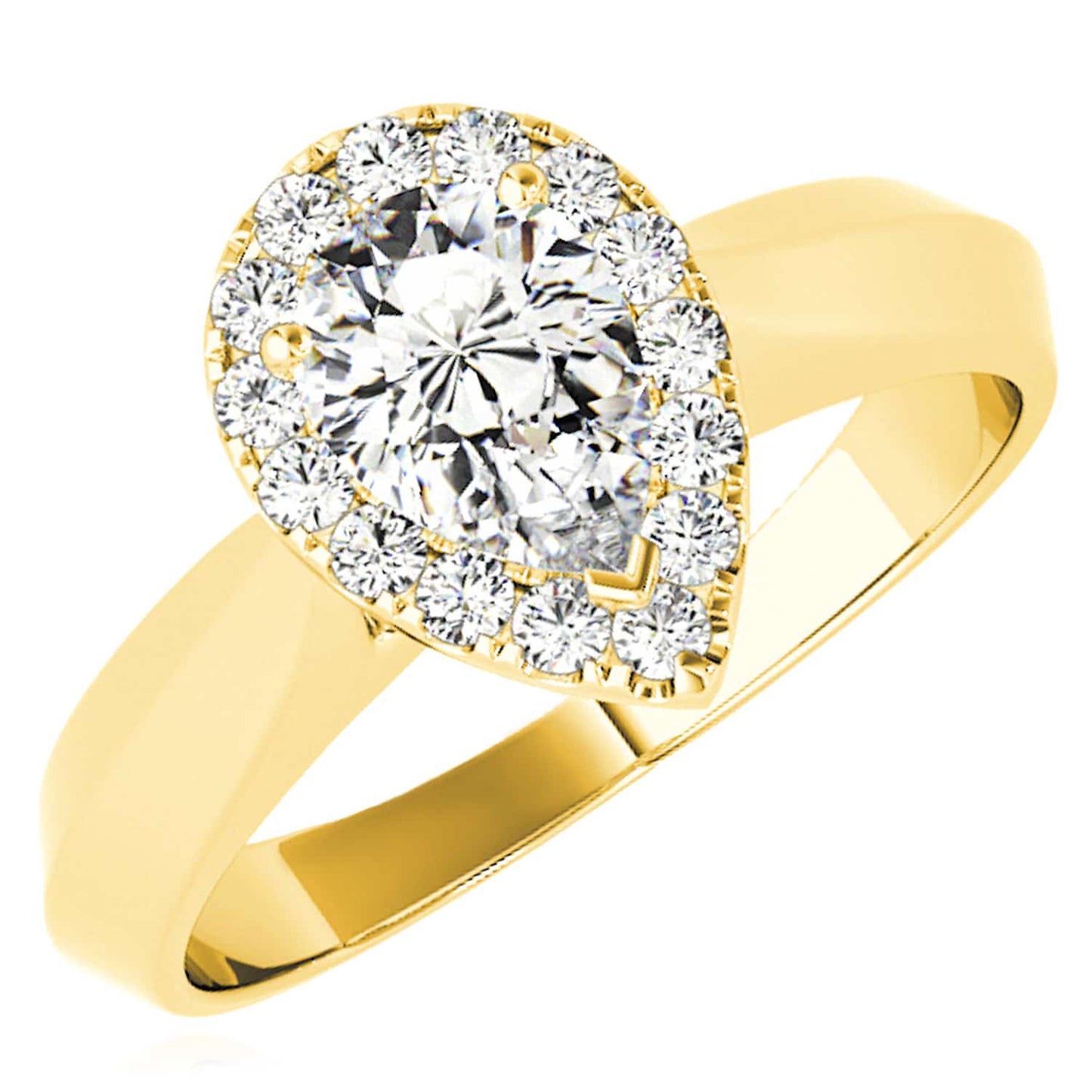 2.15CTW Lab-Grown Diamond 18K Rel Gold Pear-Shaped Engagement Ring