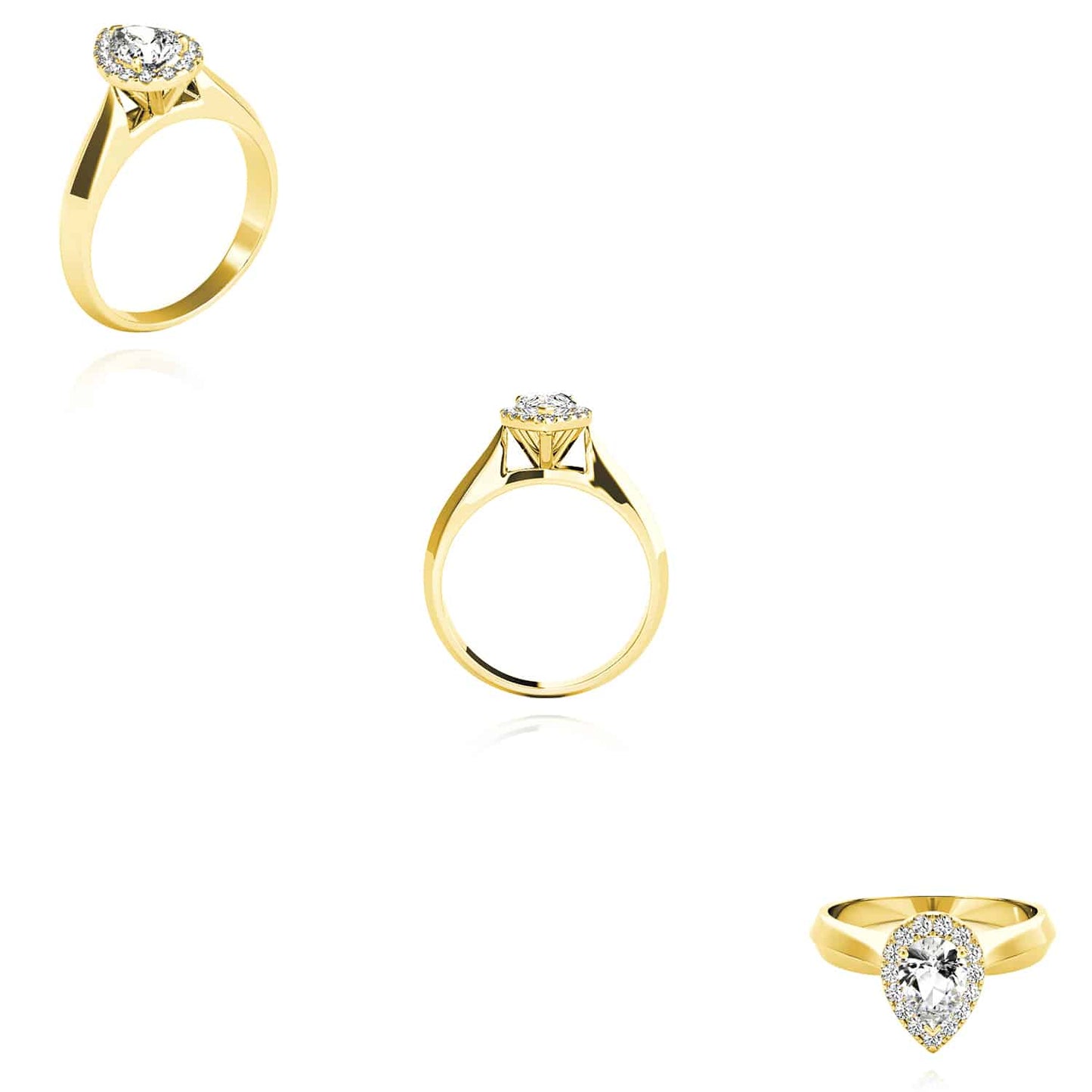 2.15CTW Lab-Grown Diamond 18K Rel Gold Pear-Shaped Engagement Ring