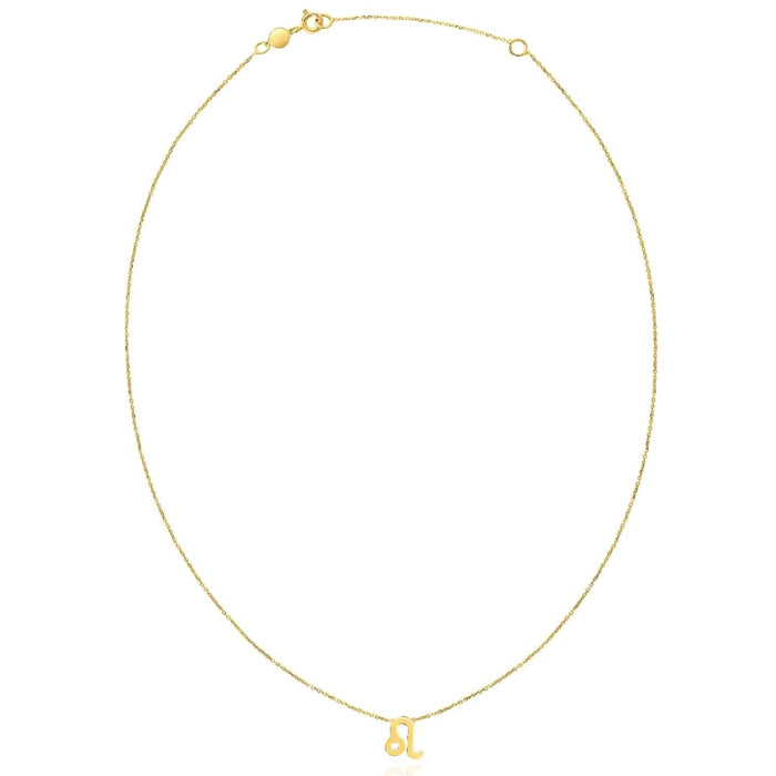 14K Yellow Gold Astrology Zodiac Sign Necklace (Solid Links) 16" - 18" Adjustable - WJD Exclusives