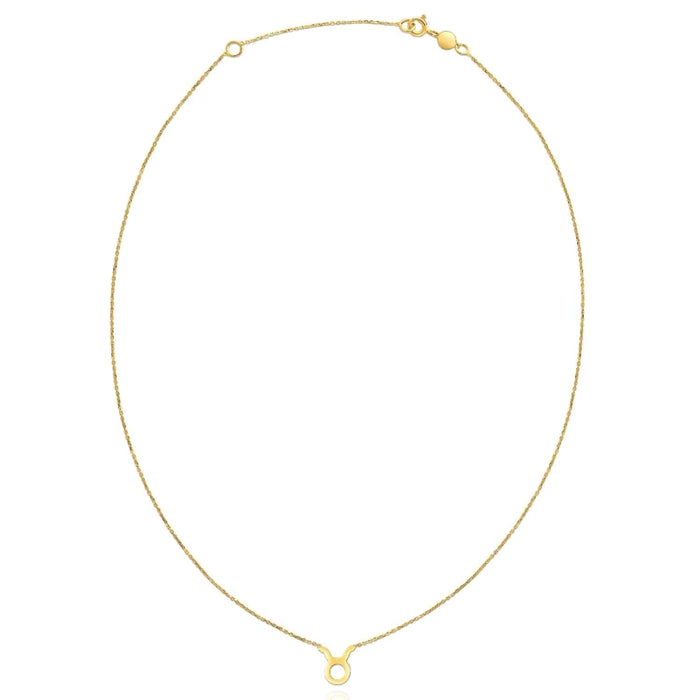 14K Yellow Gold Astrology Zodiac Sign Necklace (Solid Links) 16" - 18" Adjustable - WJD Exclusives