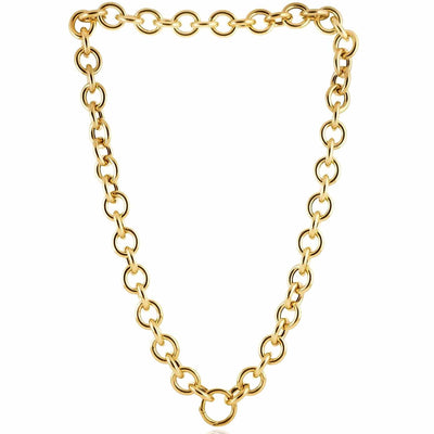 14K Yellow Gold 11.6mm Round Chain (Solid Links) 18" - WJD Exclusives