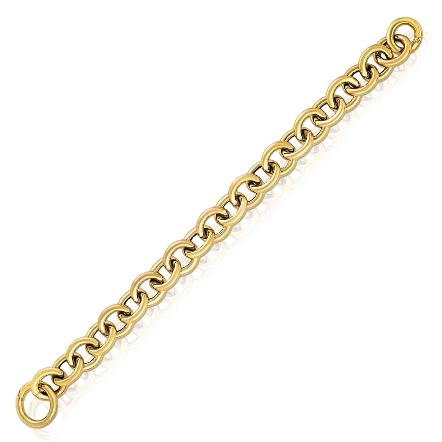 Solid 14K Real Gold 11.6mm Round Chain Necklace 18"