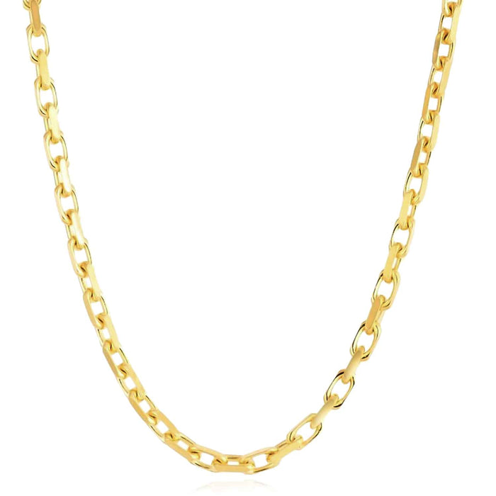 14K Yellow Gold 2.5mm Luxe Cable Chain (Solid Links) 18" - 24" - WJD Exclusives