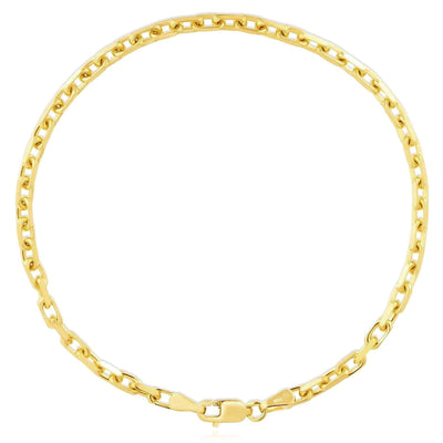 14K Yellow Gold 2.5mm Luxe Cable Bracelet (Solid Links) 7.25" - WJD Exclusives