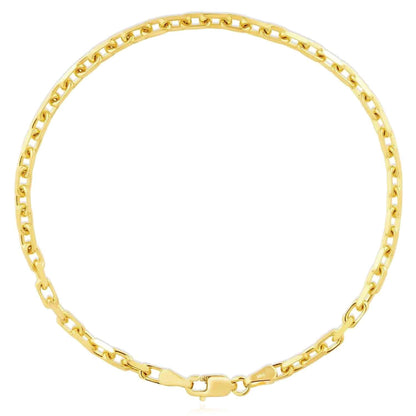 Solid 14K Real Gold Yellow 2.5mm Luxe Cable Bracelet 7.25"