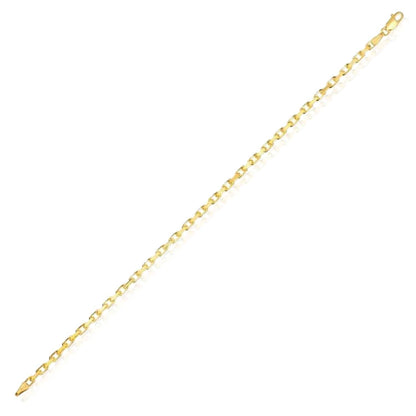Solid 14K Real Gold Yellow 2.5mm Luxe Cable Bracelet 7.25"