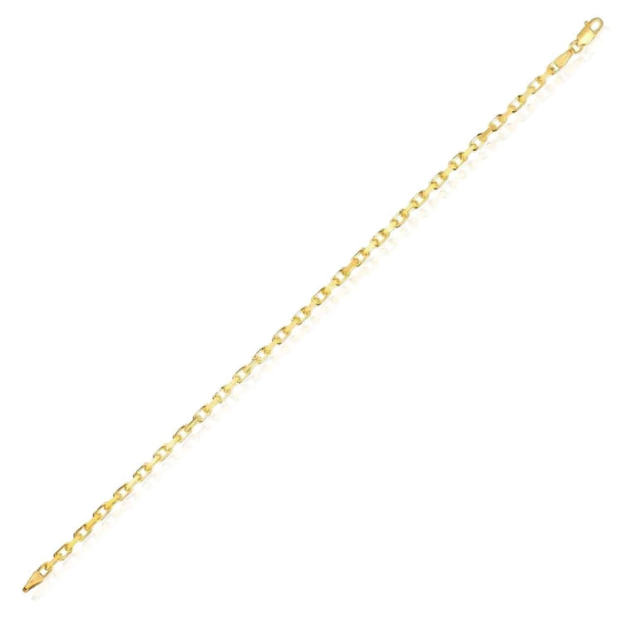 14K Yellow Gold 2.5mm Luxe Cable Bracelet (Solid Links) 7.25" - WJD Exclusives