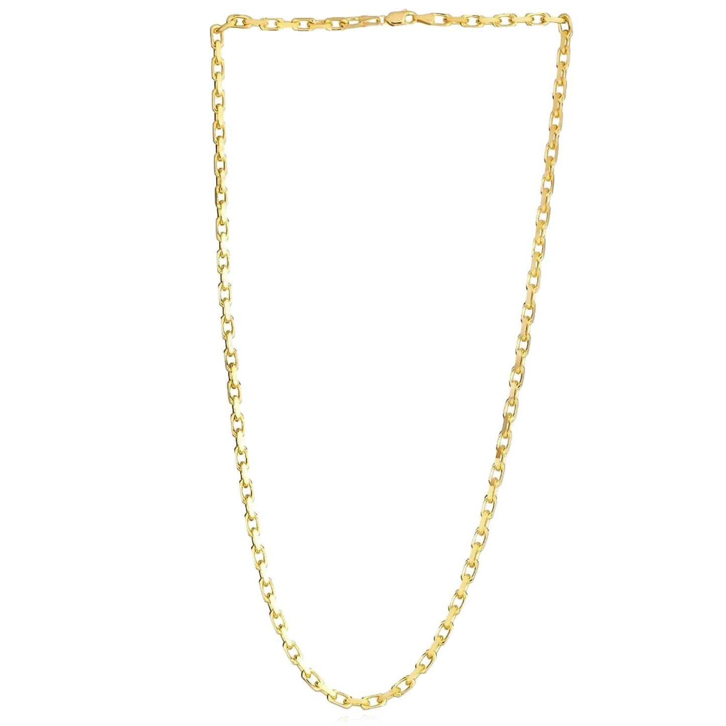 Solid 14K Real Gold 3.6mm Luxe Cable Chain Necklace 20" 22" 24"