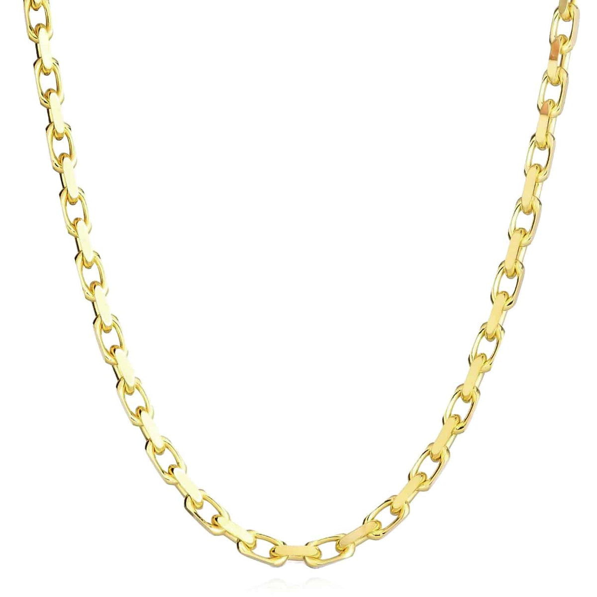 14K Yellow Gold 3.6mm Luxe Cable Chain (Solid Links) 20" - 24" - WJD Exclusives