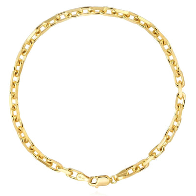 14K Yellow Gold 3.6mm Luxe Cable Bracelet (Solid Links) 8.25" - WJD Exclusives