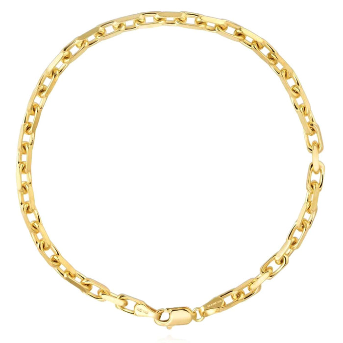 14K Yellow Gold 3.6mm Luxe Cable Bracelet (Solid Links) 8.25" - WJD Exclusives