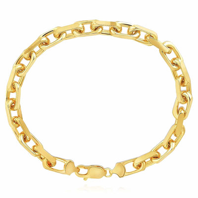 14K Yellow Gold 6mm Luxe Cable Bracelet (Solid Links) 8.25" - WJD Exclusives