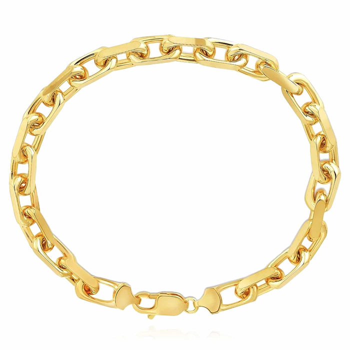 14K Yellow Gold 6mm Luxe Cable Bracelet (Solid Links) 8.25" - WJD Exclusives