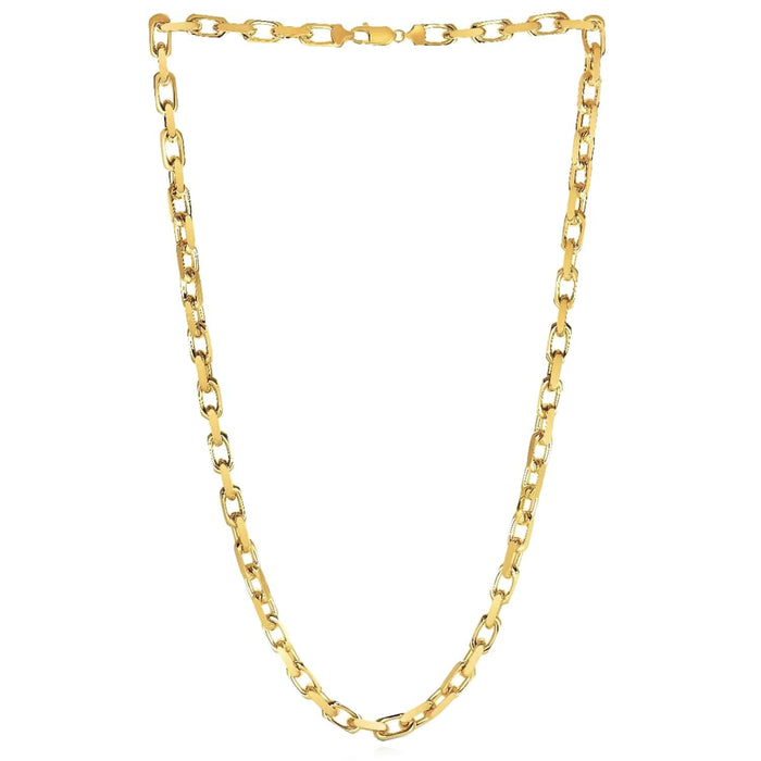 14K Yellow Gold 6mm Luxe Cable Chain (Solid Links) 20" - 26" - WJD Exclusives