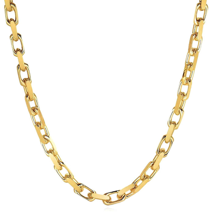 14K Yellow Gold 6mm Luxe Cable Chain (Solid Links) 20" - 26" - WJD Exclusives