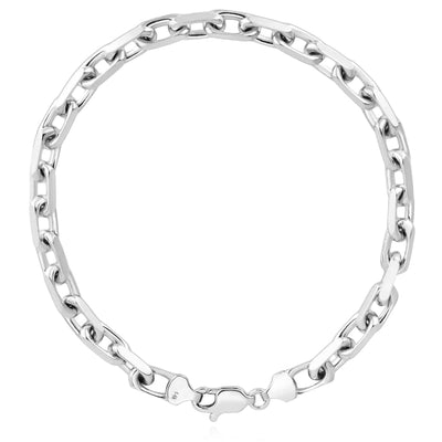 14K Yellow White Gold 4.8mm Luxe Cable Bracelet (Solid Links) 8.25" - WJD Exclusives