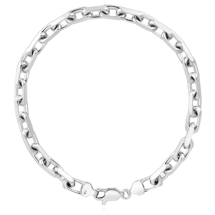 14K Yellow White Gold 4.8mm Luxe Cable Bracelet (Solid Links) 8.25" - WJD Exclusives