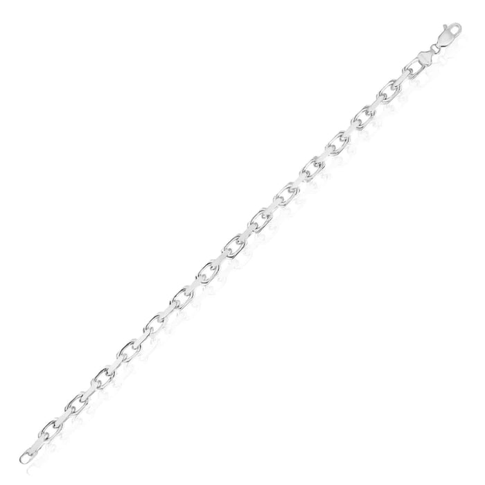 14K Yellow White Gold 4.8mm Luxe Cable Bracelet (Solid Links) 8.25" - WJD Exclusives