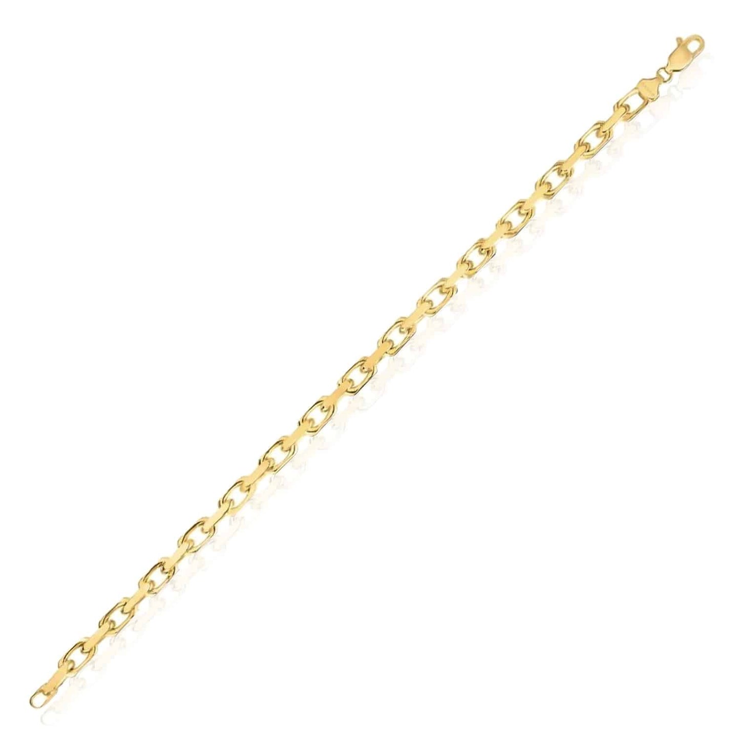 14K Real Gold Yellow White 4.8mm Luxe Cable Bracelet 8.25"