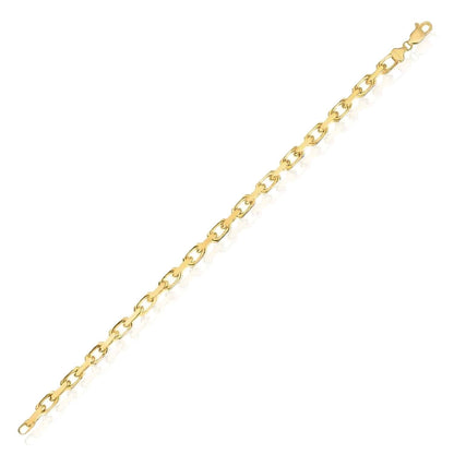 14K Real Gold Yellow White 4.8mm Luxe Cable Bracelet 8.25"