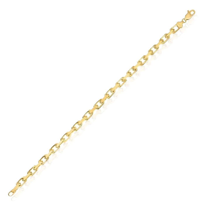 14K Yellow White Gold 4.8mm Luxe Cable Bracelet (Solid Links) 8.25" - WJD Exclusives